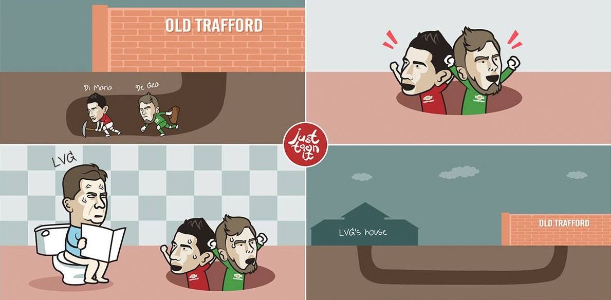 Di Maria and De Gea mistakenly tunneled into Van Gaal's house 0